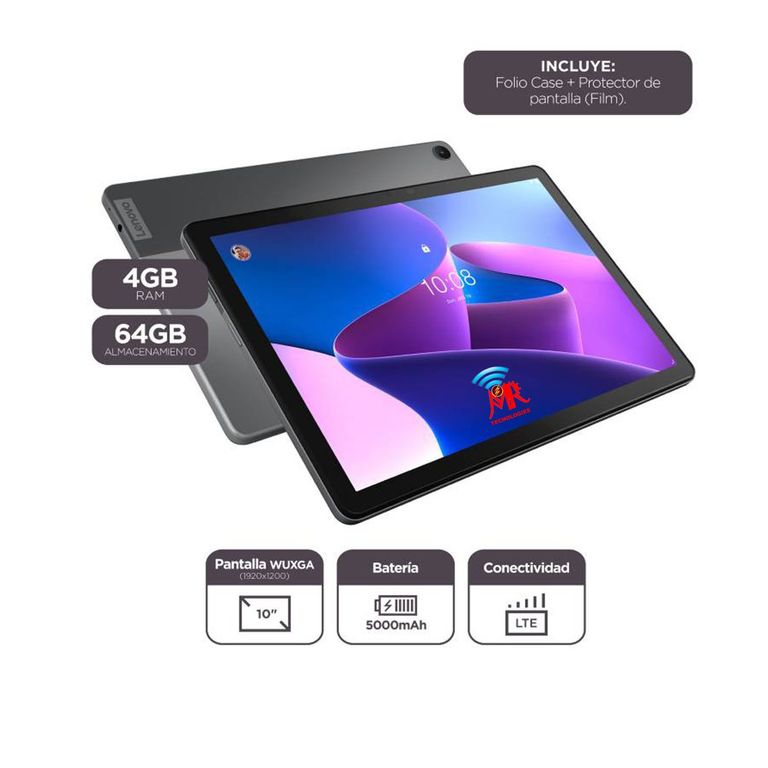 TABLET M10 3RA GEN 4GB64GB CHIP LLAMADAS FUNDA Y MICA DE PANTALLA.