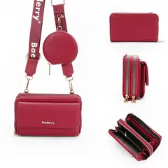 BAELLERRY - Cartera de Cuero Vegano (PU) para dama 1897 Diseño Moderno