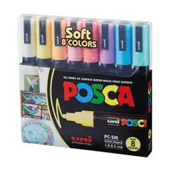 POSCA - Set Marcadores Punta 5m x 8 Soft