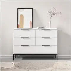 VENTITAS HOME - Cómoda Minimalista Galecia Blanco y Negro