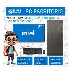INTEL - Computadora pc core i3 2120 monitor 22 ram 8gb ssd solido 240 gb