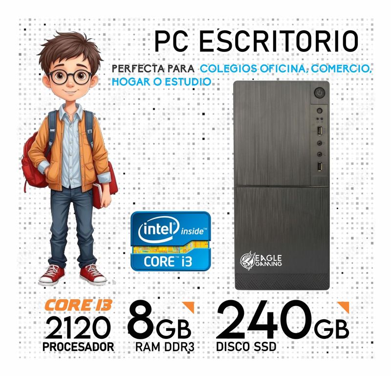 COMPUTADORA ESCRITORIO I3 2120 - 8GB - SSD 240GB