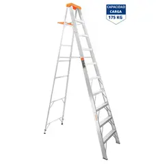 TRUPER - Escalera de tijera 9 peldaños con bandeja, soporta 175 kg,