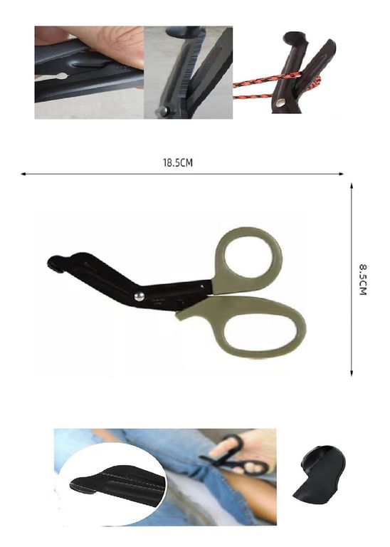 Tijera EMT trauma  de rescate paramédico 18 cm VERDE