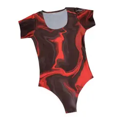 GENERICO - Body Mujer Manga Corta Rojo Abstract