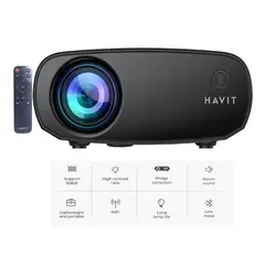 HAVIT - Proyector PJ207 Resolución 1080 HD USB, HDMI y Wifi color negro