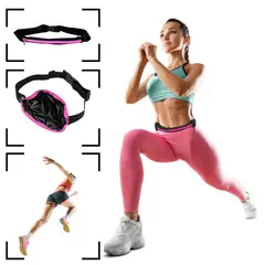 TODO FIT - Canguro Delgado Antirrobo Negro con Rosado Modelo Pequeño