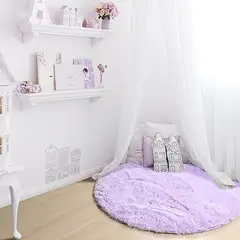 GENERICO - Alfombra circular 1,50 de diametro color lila