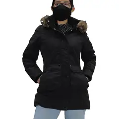 GENERICO - Casaca Parka Abrigo de Invierno para Mujer Negro