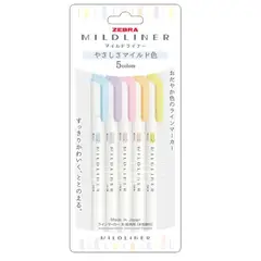 ZEBRA - Set 5 marcadores Mildliner Gentle