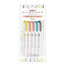 ZEBRA - Set 5 marcadores Mildliner Friendly