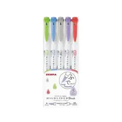 ZEBRA - Set 5 Plumones Brush Pen Mildliner Cool