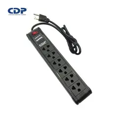 CDP - Supresor De Picos R-SS6I 220V 6 Tomas Nema Universal Negro