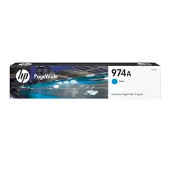 HP - TINTA 974A CYAN PAGEWIDE PRO SERIES 452 477 552 577 P/N: L0R87AL
