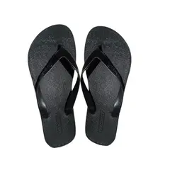 GENERICO - Sandalias Anatomica Negras Plantilla De Goma Horma Grande