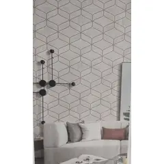 GENERICO - PAPEL TAPIZ PATRON GEOMETRICO GRIS FORMATO 0.53 CM X 10.00 M PARA PARED D 55