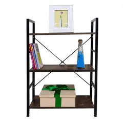 INIUS - Estante Leesi Madera y Metal con 3 Divisiones