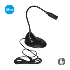 IBLUE - Microfono 46169-BK De Escritorio V2 35mm Flexible Negro