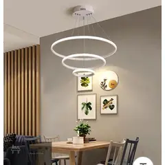 GENERICO - Lámpara 3 luces moderna con anillo irregular , LED - blanco