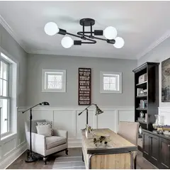 GENERICO - Lámpara Colgante negro Style Luces, Incluye 4 Focos