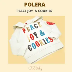GENERICO - POLERA BEBE MUJER C/CAP PEACE JOY & COOKIES