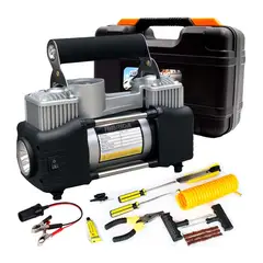 GENERICO - SET COMPRESOR DOBLE PISTON INFLADOR AUTO - COMPRESORA-M