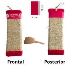 GENERICO - RASCADOR PARA GATO FORMA DE TABLA-ROJO.