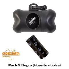 GENERICO - HUESITO PORTA BOLSAS PARA DESECHOS NEGRO - CON 1 BOLSA
