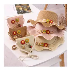 GENERICO - Sombrero de Niña Dulce Flor mas Cartera Beige