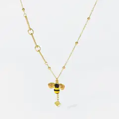 GENERICO - Encantador collar para mujer con colgante de abeja