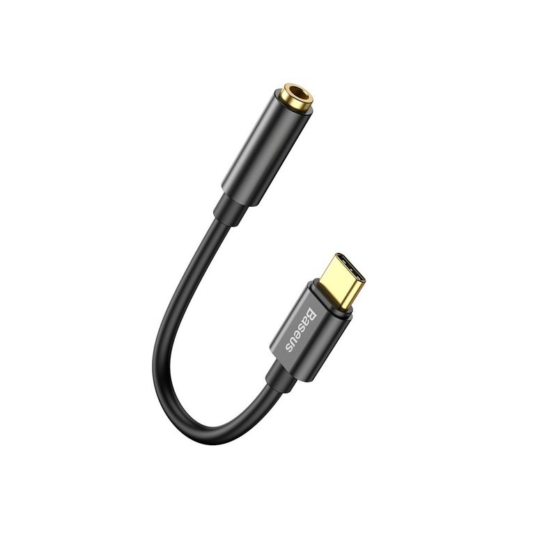 Adaptador Audífono Dac Usb C a 35mm Encordado De Aluminio CATL54 Negro