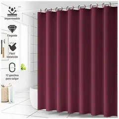 KELLER - Cortina de Baño Impermeable Premium 180x180 Guinda U88