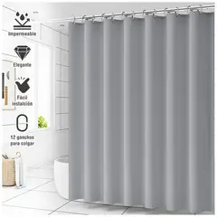 KELLER - Cortina de Baño Impermeable Premium 180x180 Plomo U88