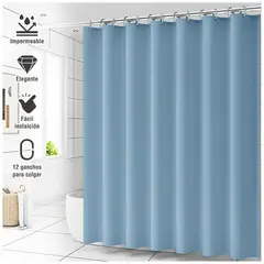 KELLER - Cortina de Baño Impermeable Premium 180x180 Celeste U88