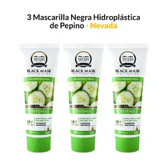 GENERICO - 3 Mascarilla Negra Hidroplastica de Pepino 120gr - Nevada