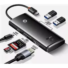 BASEUS - Adaptador Hub 6 en 1 Tipo C USB3.0 HDMI SD/TF WKQX050101