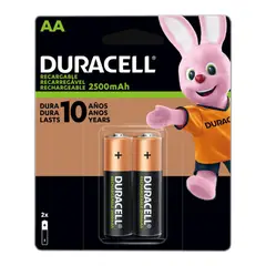DURACELL - Pilas recargables AA 2500MAH Blister de 2 unidades