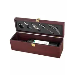GENERICO - Caja de Madera mas Accesorios para Vino