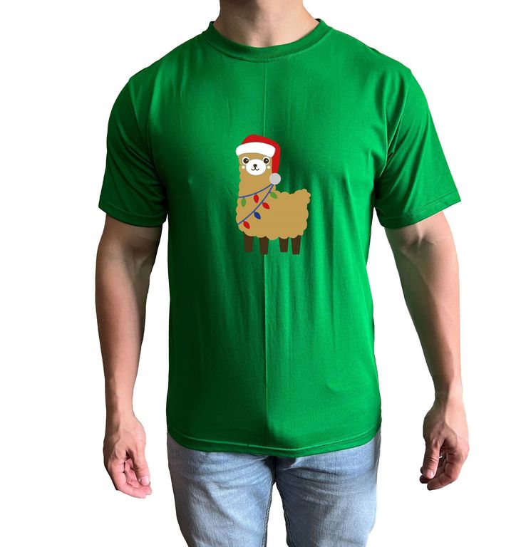 Polo Hombre diseño Llama - Verde
