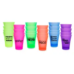 BLUE BOX - VASO KERO CORTO COLORES - COLOR SUMMER PACK X 24