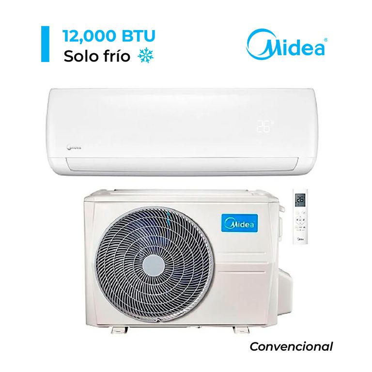 AIRE ACONDICIONADO SPLIT DE 12,000 BTU CONVENCIONAL FRIO SOLO