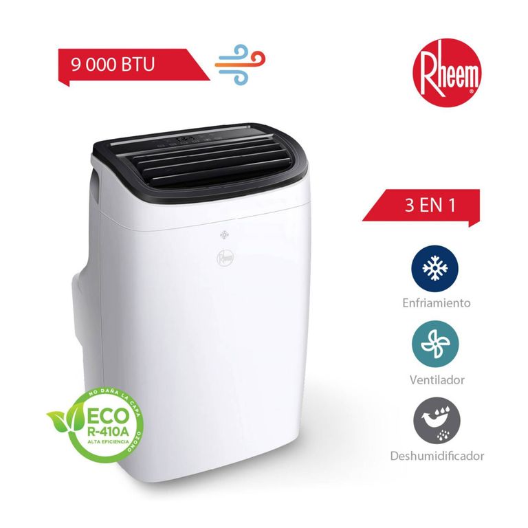 AIRE ACONDICIONADO PORTATIL DE 9,000 BTU CONVENCIONAL FRIO SOLO