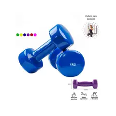 GENERICO - Par De Pesas 4 Kg Mancuernas Plastificadas Fitness Gym.