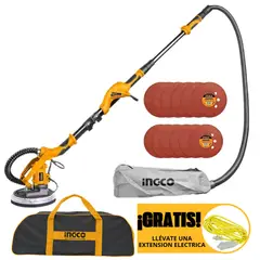 INGCO TOOLS - LIJADORA DE PARED Y TECHO 1050W FINO ACABADO DRYWALL, MADERA CONCRETO