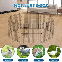 GENERICO - Reja de Seguridad para mascotas 60x80cm x 8 Piezas - Plomo