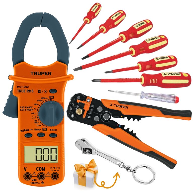 Pinza amperimétrica Pelacable automático desarmadores dielectrico1000V