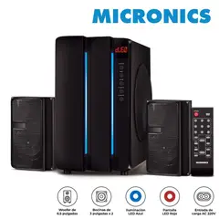 MICRONICS - Parlante 2.1 S7601 INFINITY6 LED azul USB, FM con control
