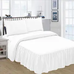 GENERICO - Juego de Sábanas Liso Blondas 2500 Hilos 2 Plazas