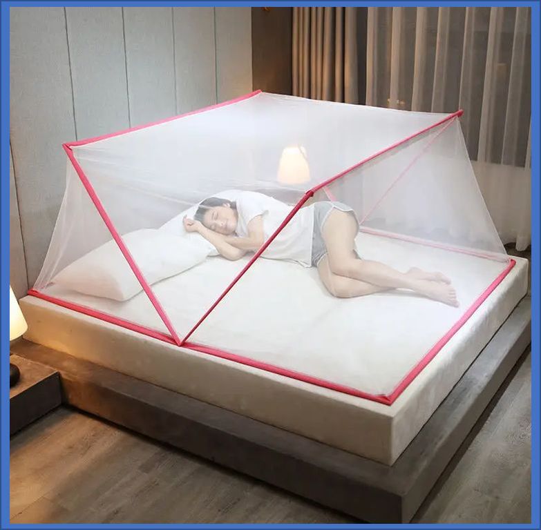 Mosquitero plegable color rosa