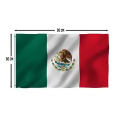 GENERICO - Bandera Mexicana 60 Cm X 90cm en Poliéster